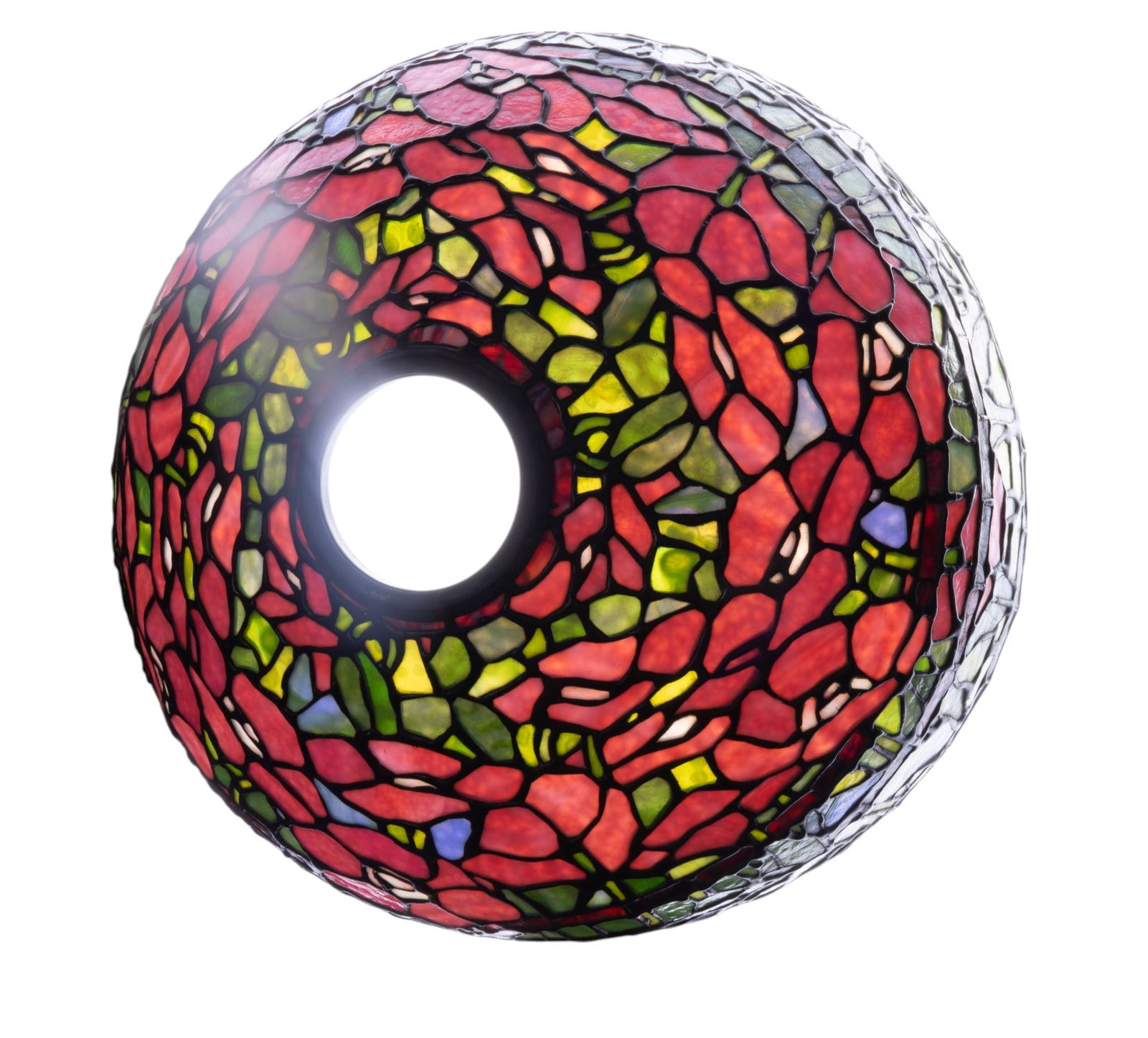 Vintage Floral Stained & Slag Glass Lampshade (1 of 6)