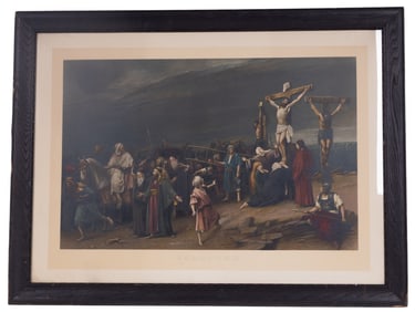 2 Lithographs - Mihaly Munkacsy Ecce Homo, Golgotha
