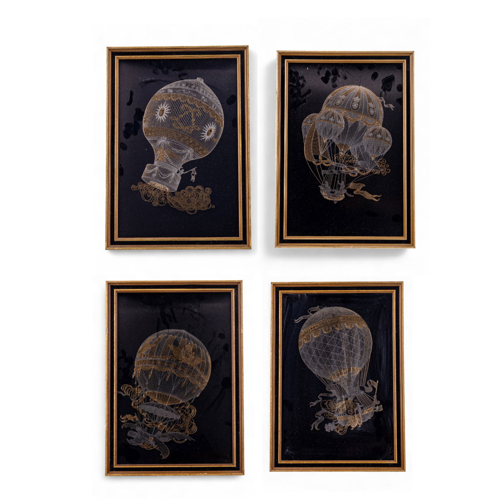 Yves Beaugard 24K Gold Sterling Etchings (4 Pc.) (1 of 12)