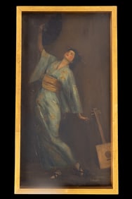 Geisha Oil on Canvas Signed 'S. Wolfe'