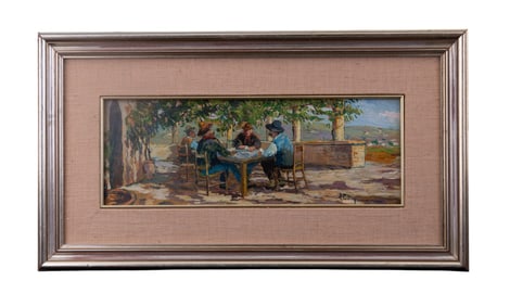 Pergolato Italian Oil on Board (Signed)