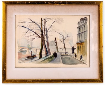 Fernando Guignier Paris Signed Watercolor (1953)