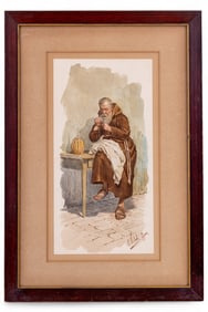 Edouardo Vitali (Italy,19C) Antique Watercolor