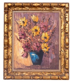 Duchet Signed Oil Impasto Floral Still-Life