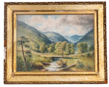 Samuel Edmonston (1825-1906) Watercolor Landscape