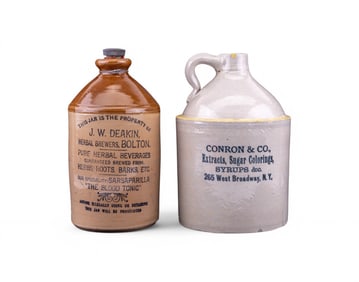 J.W. Deakin Flagon, Conron & Co. Jug Advertising