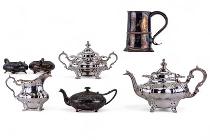 Gorham and Wilcox Tea Sets (7 Pcs)