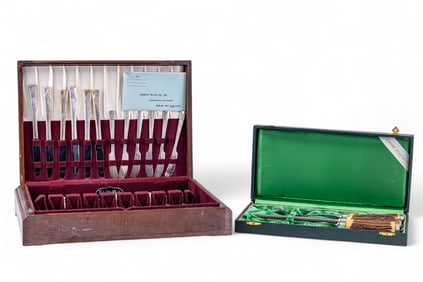 Rostfrei Carving Set and Oneida Nobility Flatware