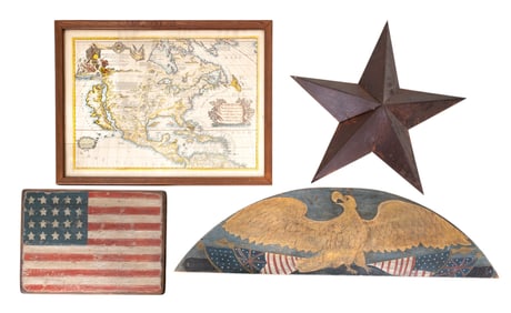 Americana Wall Decor, Map, Eagle, Star
