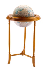 Vintage Replogle Globe and Wood Stand