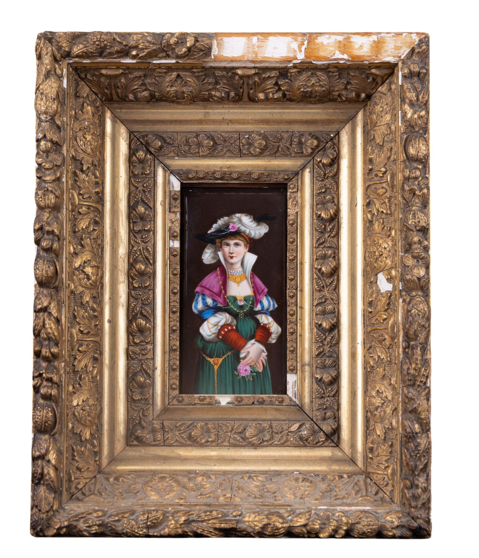 19th C Fine German Hand Painted Porcelain Plaque (1 of 12)