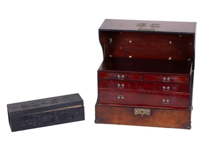 Monogrammed Jewelry Box and Mid Century Music Box