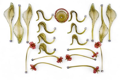 Murano Venetian Blown Glass Chandelier Arms
