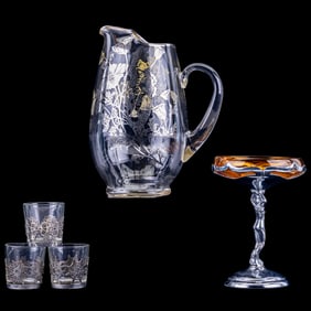 Silver City Pitcher, Farber Compote, & Votives