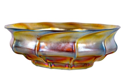 LCT Tiffany Favrile Iridescent Art Glass Bowl