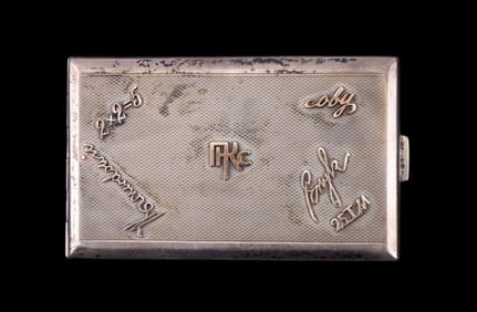 Art Deco Polish .875 Cigarette Case, Gold Overlay