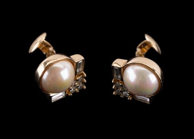 Christian Dior Faux Pearl Clip Earrings