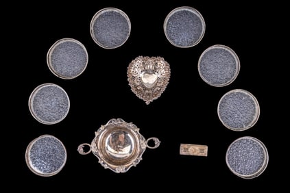 Vintage Sterling Silver Dishes, Coasters