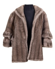 Faux Fur Cape w/ Extra Long Lapels