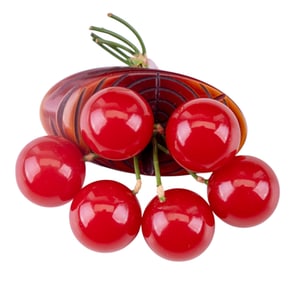 Vintage Bakelite Multi-Cherry Brooch