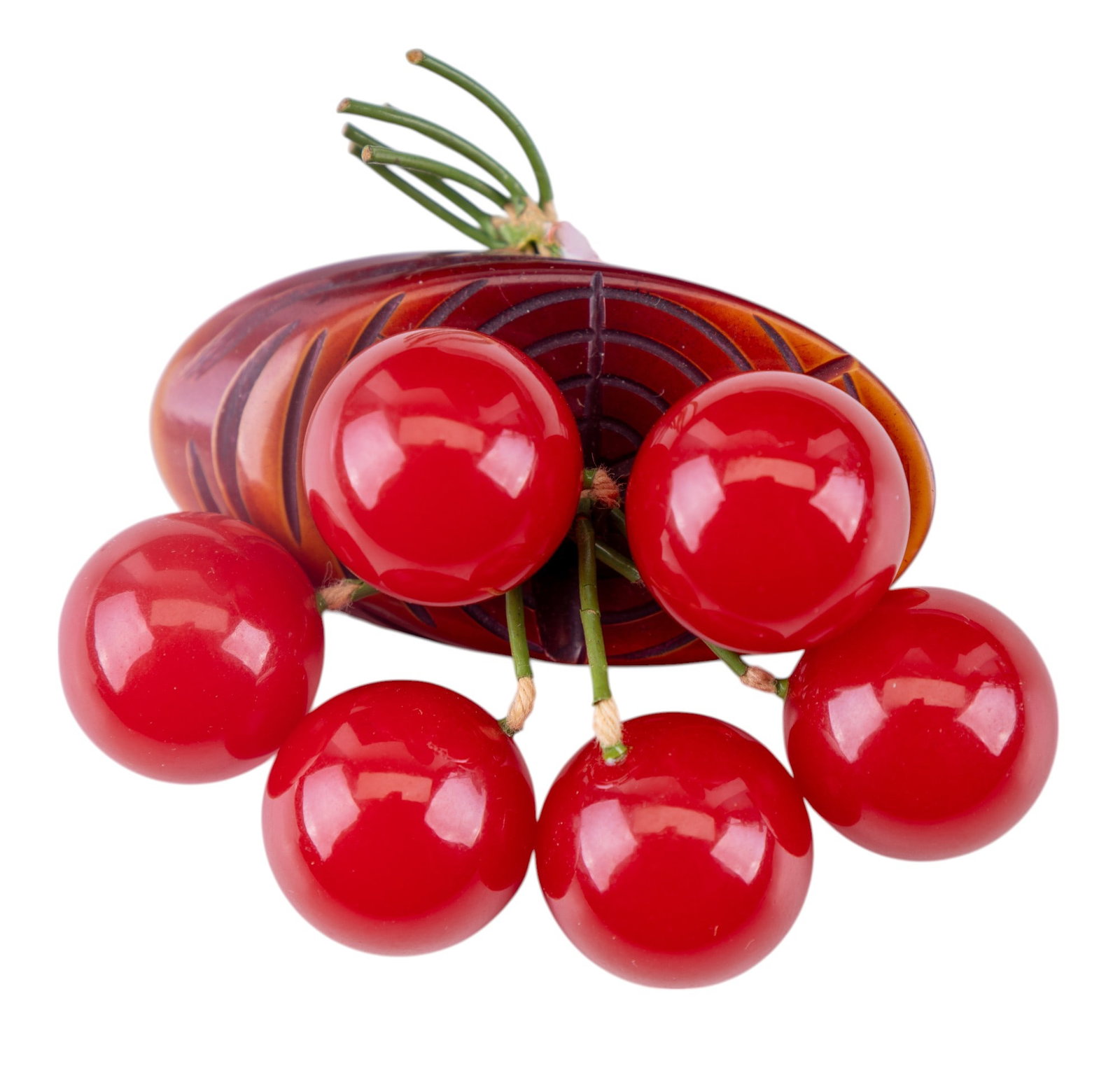 Vintage Bakelite Multi-Cherry Brooch (1 of 3)