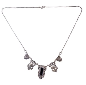 Vintage Sterling Marcasite Necklace