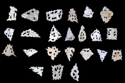 Carved White Jade Trinkets (23 Pc.)