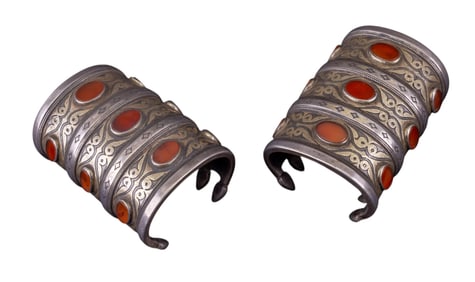 Fine Silver & Carnelian Gold Wash Bracelets