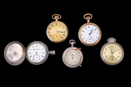 Vintage, Antique Pocket Watches Elgin, Burlington+