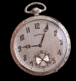 Illinois Watch Co. 14K White Gold Pocket Watch