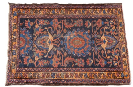 Hand Woven Persian Mashad Rug / Mat ~2.5'x3.5'