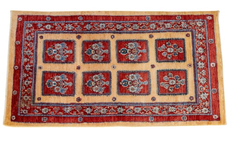 Hand Made Geometric Floral Rug