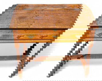 18th C Queen Anne Tiger Maple Slant Top Desk
