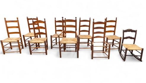 19th C Assembly of Ladderback Chairs
