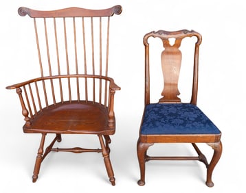 18th C Queen Anne and Windsor Chairs