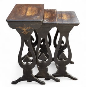 18th C Japanned Set of Nesting Tables