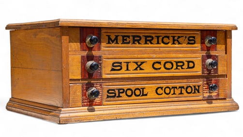Antique Merrick's Spool Cabinet