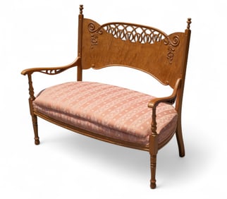 Antique Carved Wood (Maple) Settee (Mates in 124)