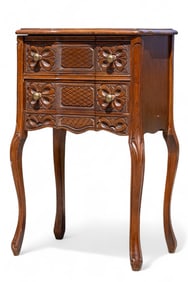 Vintage Carved Wood Side Table