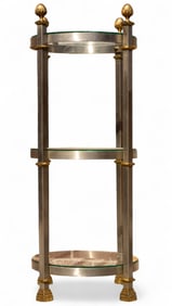 Round Metal and Glass Stand