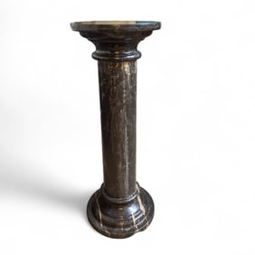 Black Marble Plant Pedestal Column