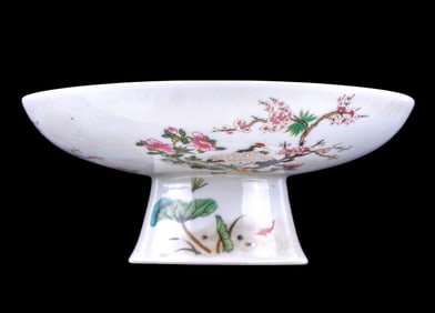 Famille Rose Pedestal Plate / Bowl