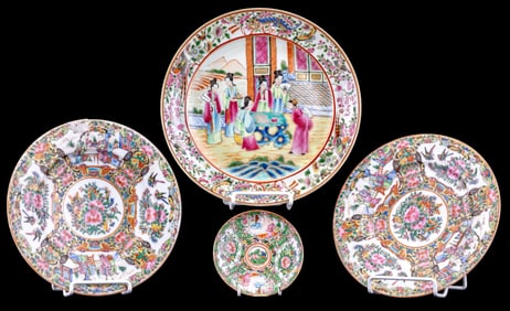 Famille Rose Plates (4, Various Sizes)