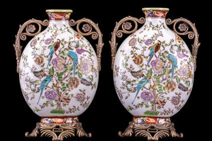 Hua Ping Tang Zhi Porcelain Handled Vases (2)