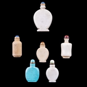 Carved Stone Snuff Bottles (6)