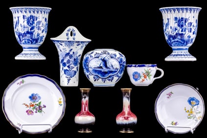 Meissen Bouquet and Delft Porcelain
