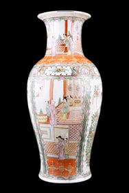 Chinese Famille Verte Baluster Vase