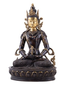 Tibetan Bronze Aparimita Statuette