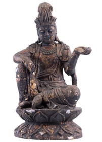 Early Wood Chinese Bodhisattva Guanyin Statue