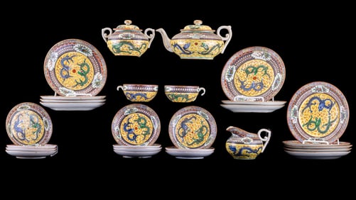 Vintage Republic Period Famille Jaune Tea Set